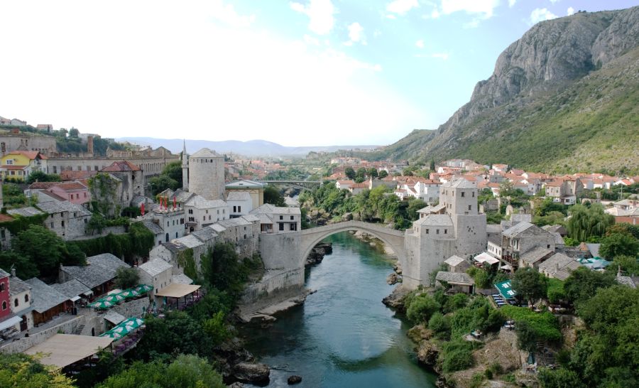 The Old Bridge ( Stari Most ) in Mostar in Bosnia