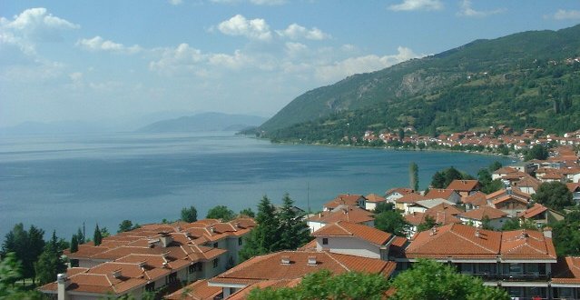 City of Ohrid on Lake Ohrid in Macedonia