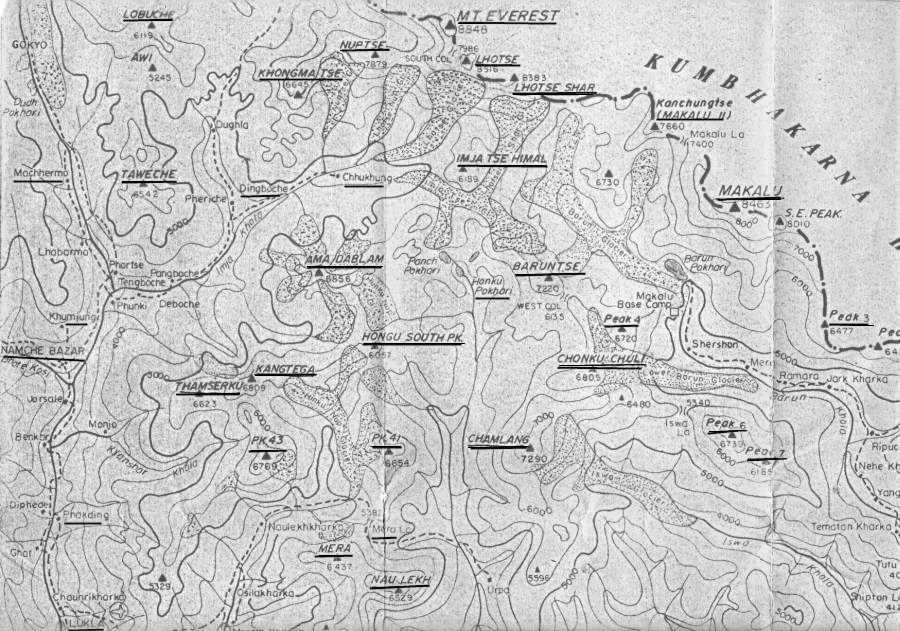 Map of Hinku and Hongu Valleys