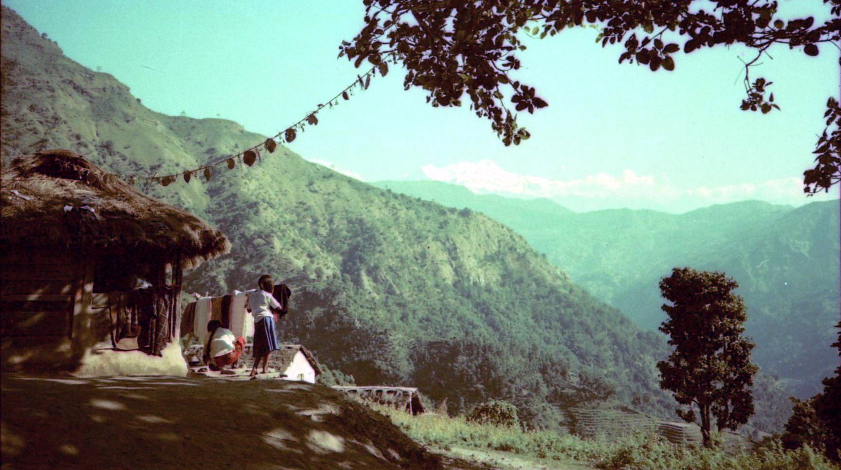 On route from Marsayangdi Valley to Pokhara