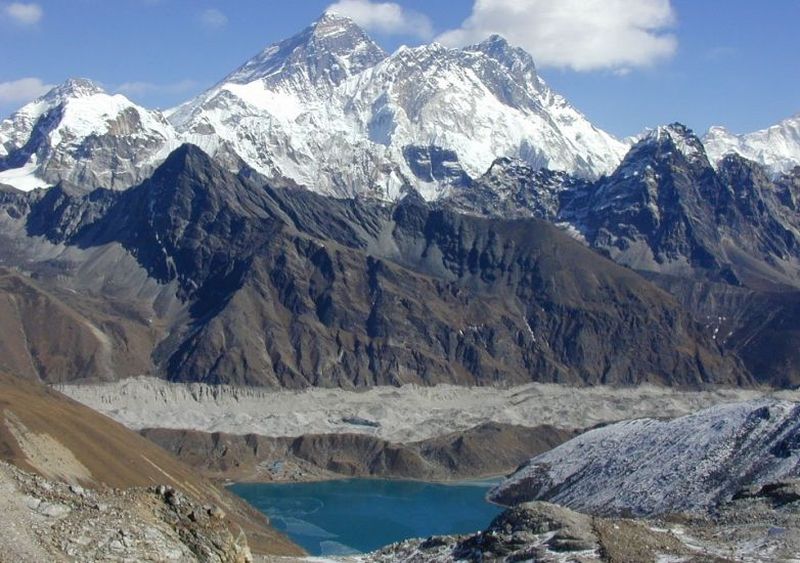 Mount Everest and Gokyo Lake from Renjo La