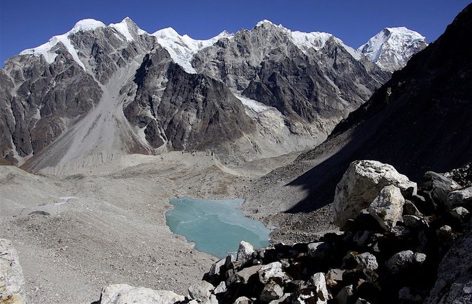 Glacier Lake beneath Tilman's Pass