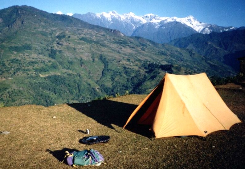 Camp at Num looking across the Arun Valley towards Seduah