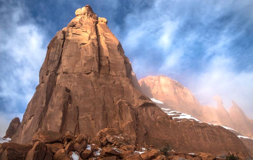 Sandstone Fin at Park Avenue in Courthouse Towers area of Arches National Park