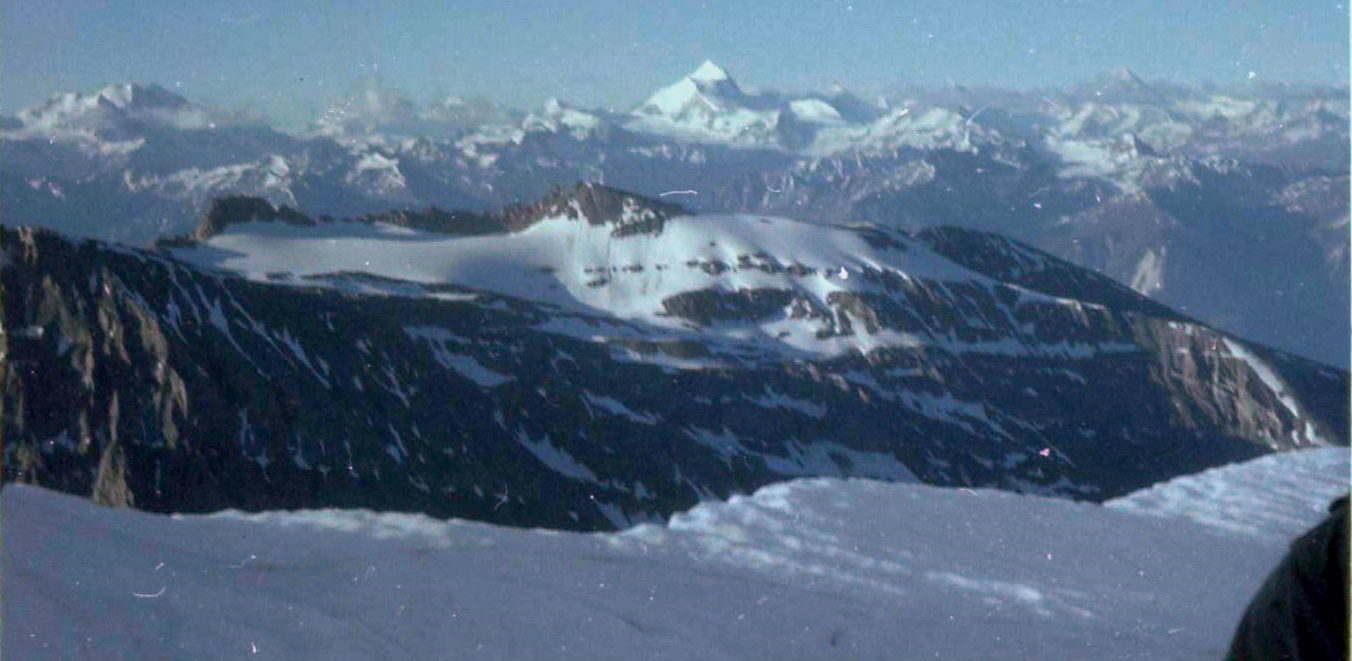 Aletschhorn from the Balmhorn in the Bernese Oberlands of the Swiss Alps