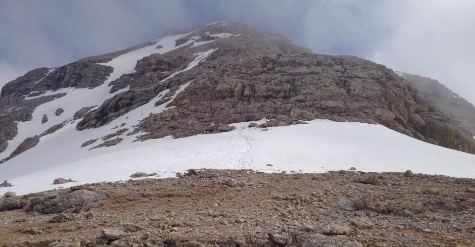 Summit of Piz Boe in the Sella Group of the Italian Dolomites