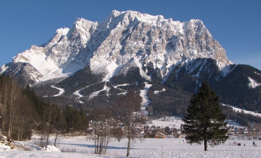 Hochwanner in the Wetterstein Range of the Bavarian Alps in Germany