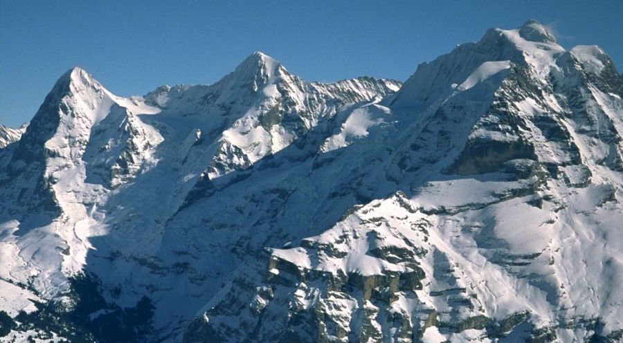 Eiger, Monch and Jungfrau in the Bernese Oberlands of Switrzerland