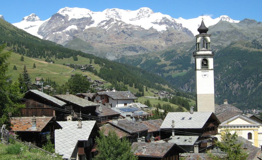 Monte Rosa above Val D'Ayas in Northern Italy