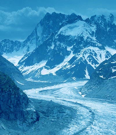 Grande Jorasses ( 4208m ) from Mer de Glace above Chamonix