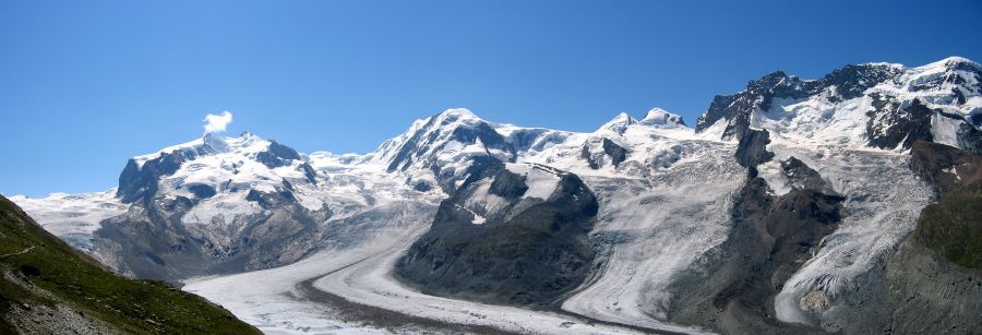 Gornergletscher beneath Monte Rosa and Lyskamm