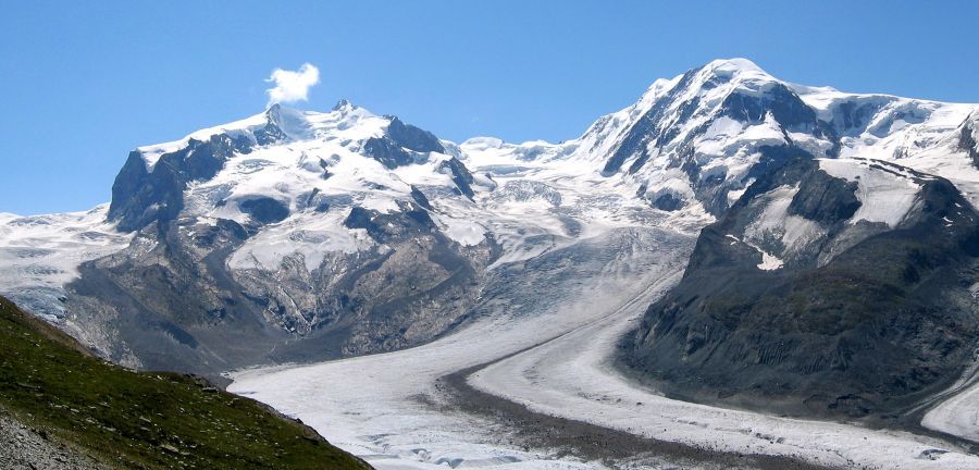 Gornergletscher beneath Monte Rosa and Lyskamm