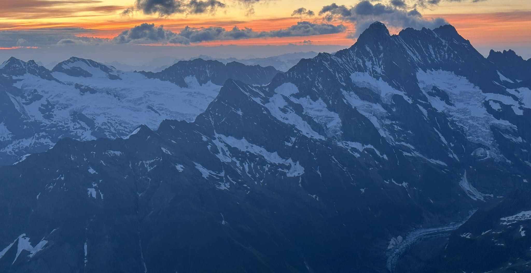 Schreckhorn and Lauteraarhorn from Eiger