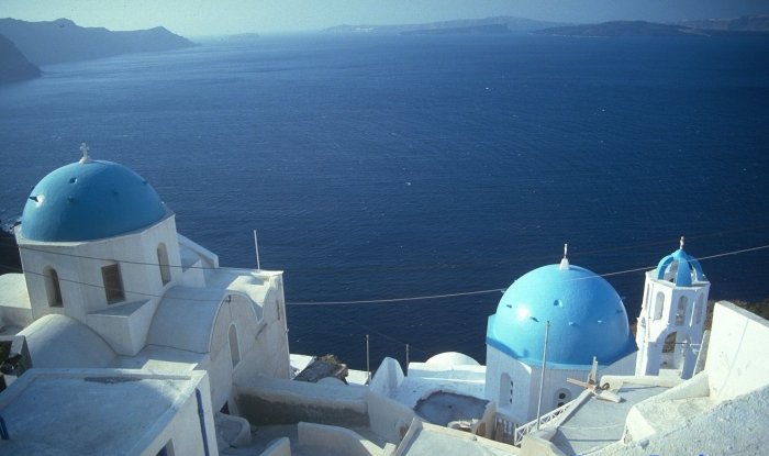 Santorini in the Cycladic Islands of Greece