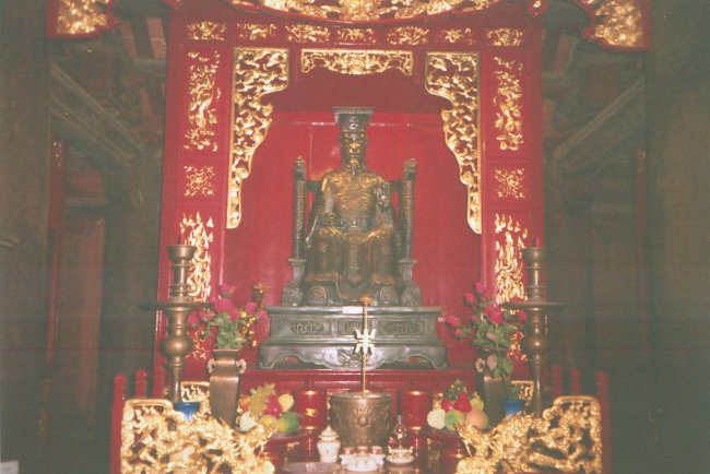 Interior of the Temple of Literature ( Van Mieu ) in Hanoi