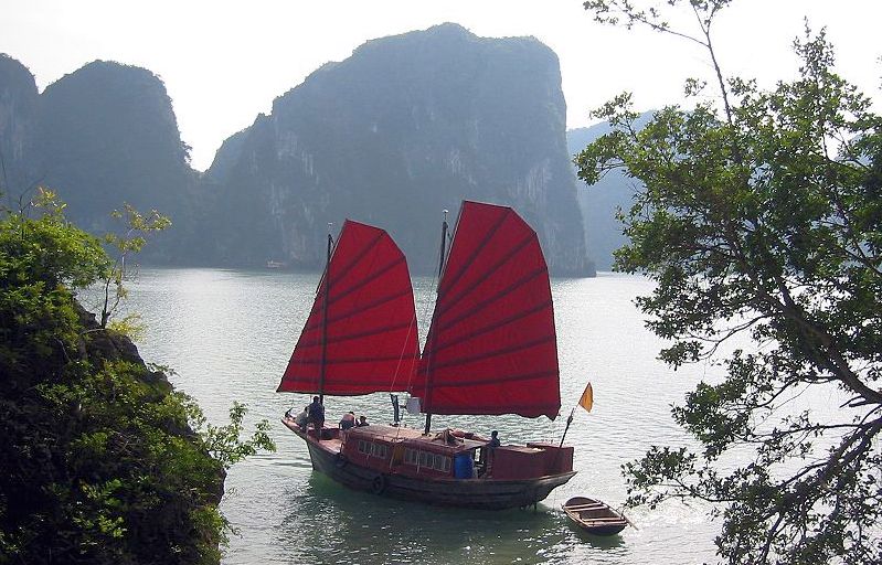 Junk in Halong Bay in Northern Vietnam