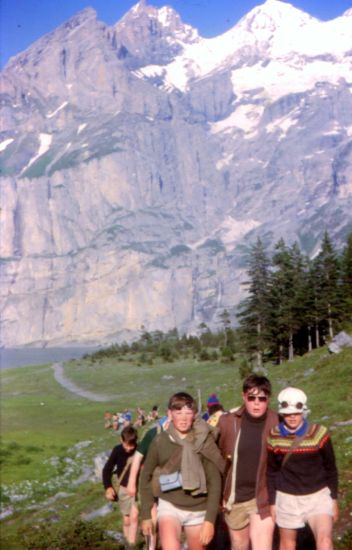 Blumlisalphorn on trail from Oeschinensee above Kandersteg