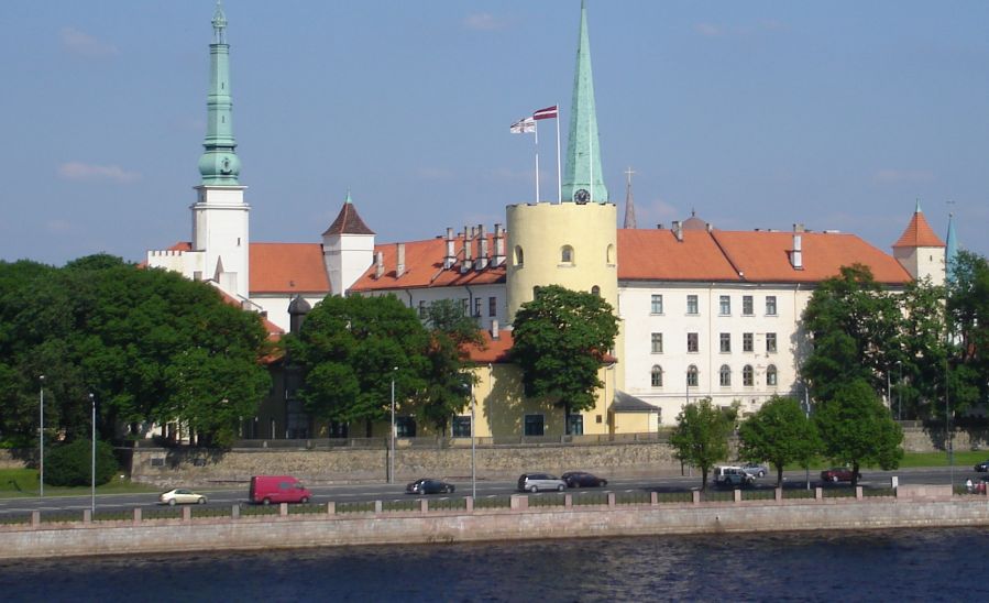 Riga Castle above the Daugava River