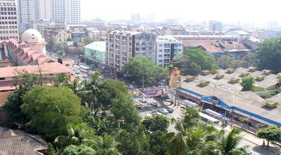 Bogyoke Aung San Market in Yangon ( Rangoon ) in Myanmar ( Burma )