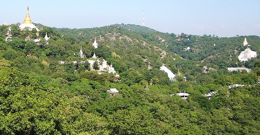 Temples on Sagaing Hill near Mandalay in northern Myanmar / Burma