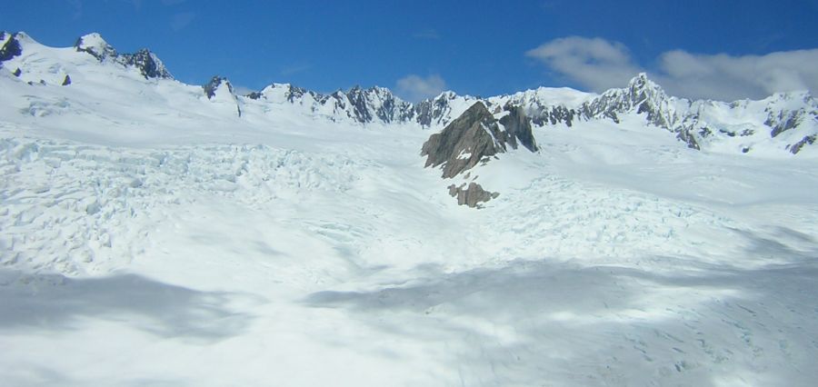 The Peaks of "The Divide" above Fox Glacier on South Island of New Zealand