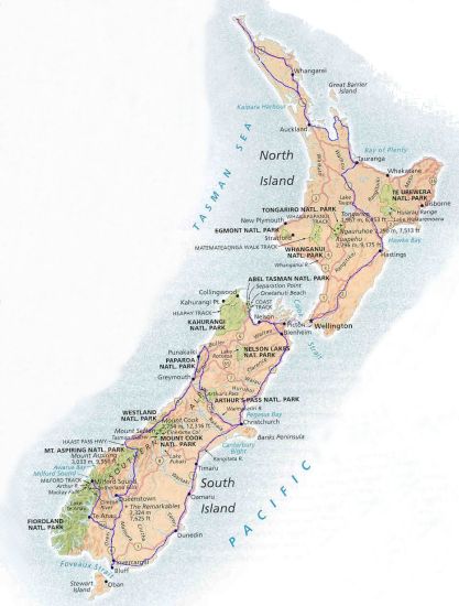 Map of New Zealand