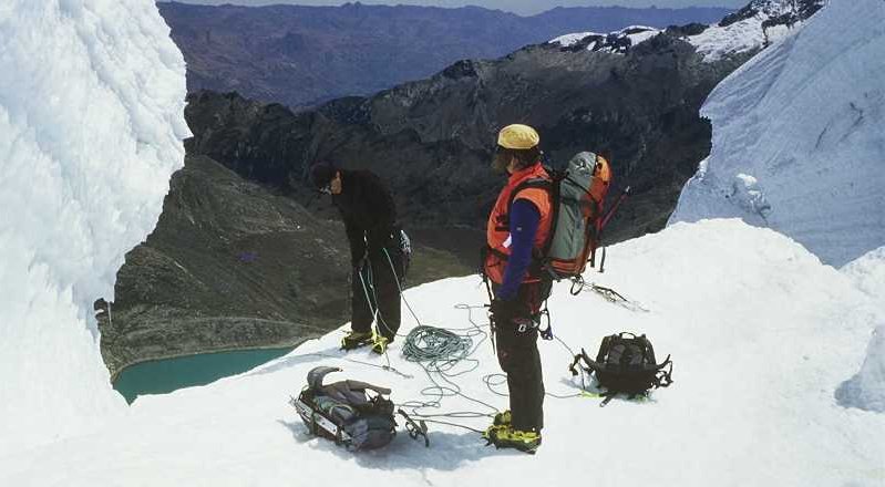 On ascent of Tocllaraju 6035 metres, in the Andes of Peru