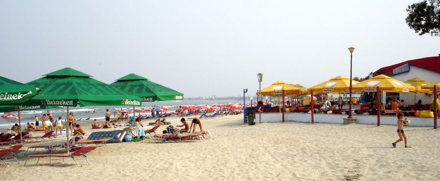 Beach at Mamaia on the Black Sea Coast of Romania