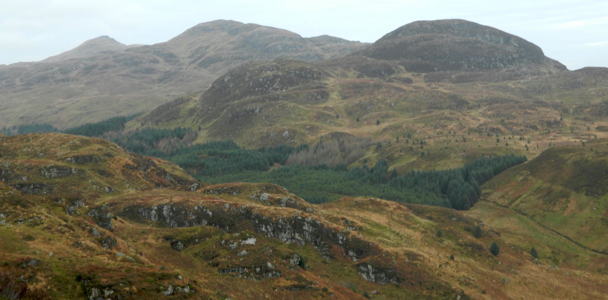 Cnoc Coinnich, Beinn Reithe and The Saddle from Clach Bheinn