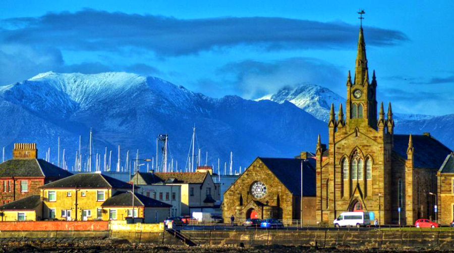 Hills of Arran from Ardrossan on the Ayrshire Coast