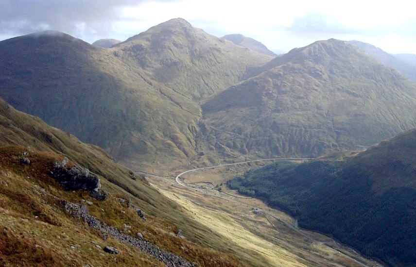 Beinn Chorranach, Beinn Ime and Beinn Luibhean from Binnein an Fhidleir