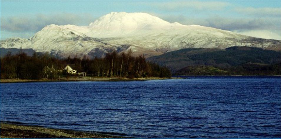 Ben Lomond and Loch Lomond in winter