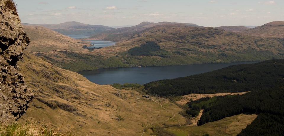 Ben Ledi, Loch Arklet, Loch Katrine and Loch Lomond from Ben Vane