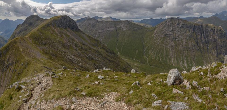 Stob na Broige on summit ridge of Buachaille Etive Mor