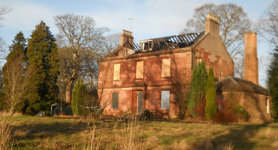 "Greyfriars" - Clydesdale House - Derelict sandstone villa in Greyfriars Road