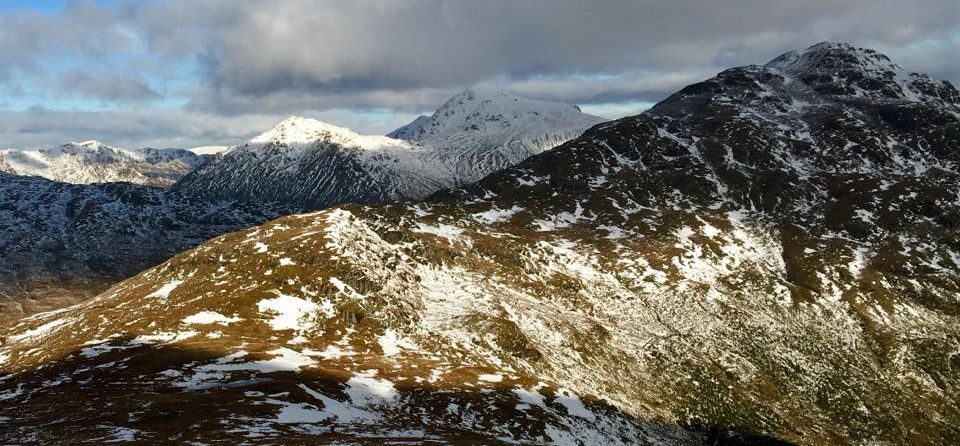 Arrochar Alps beyond The Brack from Cnoc Coinnich