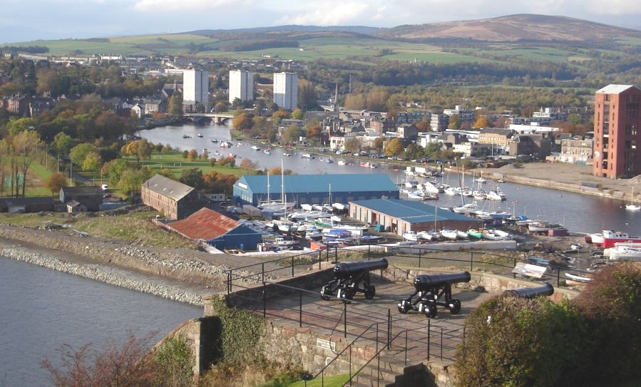 Dumbarton and River Leven from Dumbarton Rock