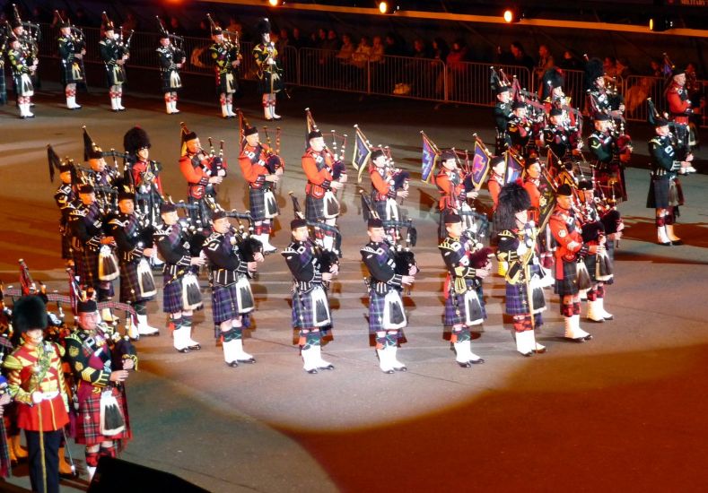 Pipe Bands at the Edinburgh Military Tattoo at Edinburgh Castle