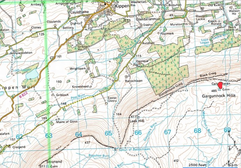 Map of Stronend and Gargunnock Hills