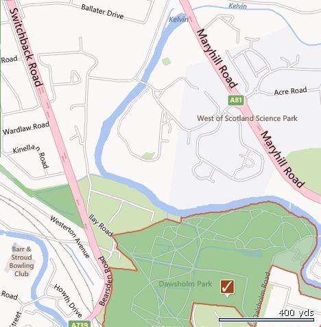 Map of Garscube Estate and Dawsholm Park