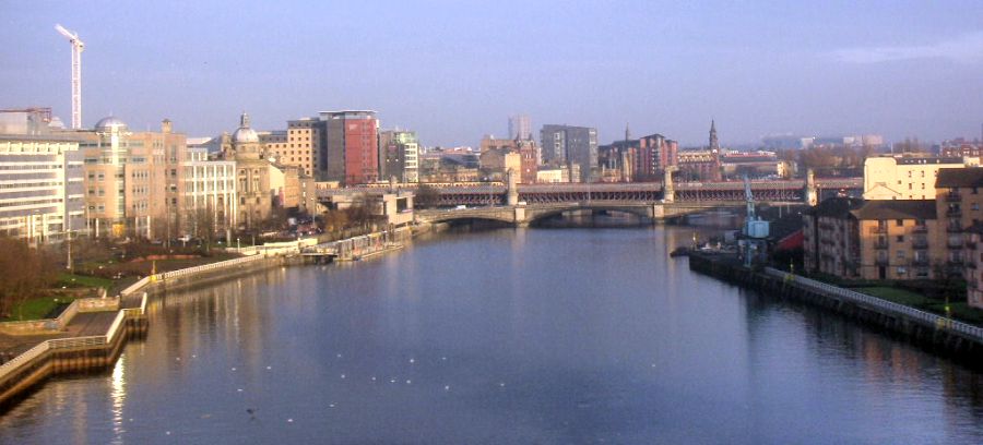 Broomielaw on the River Clyde in Glasgow, Scotland