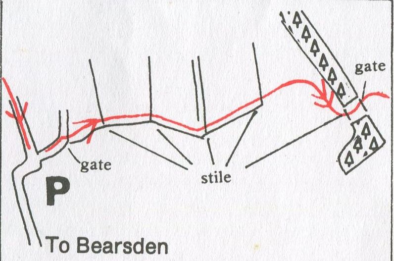 Map of approach route to Jaw Reservoir and Cochno Loch