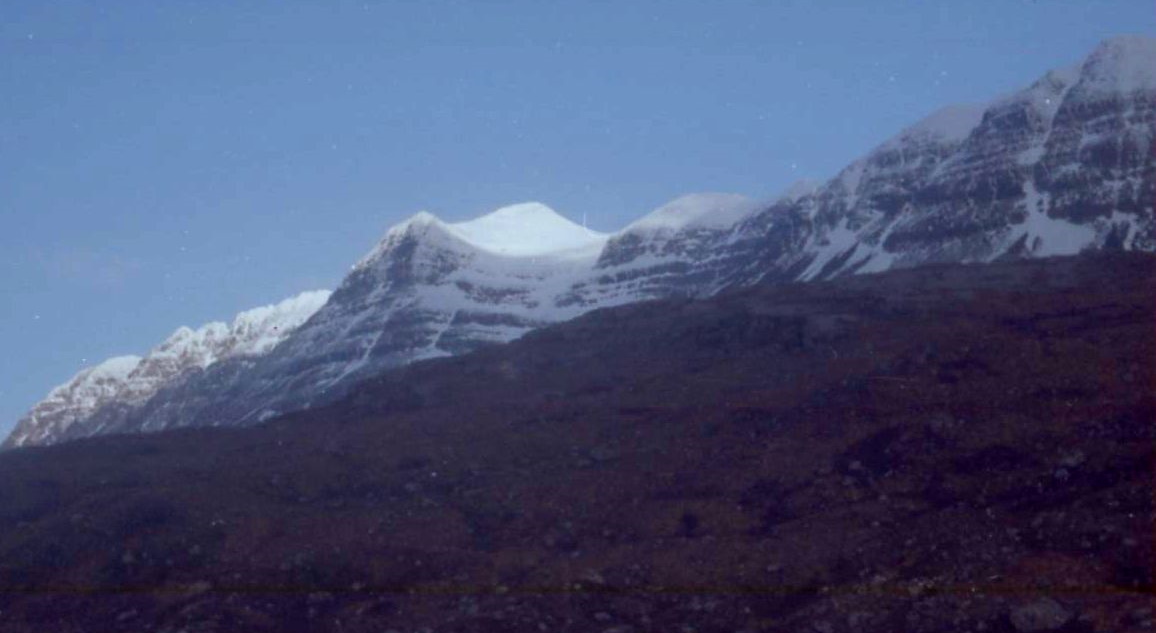 Snow-bound Summit Ridge of Liathach in the Torridon region of the North West Highlands of Scotland