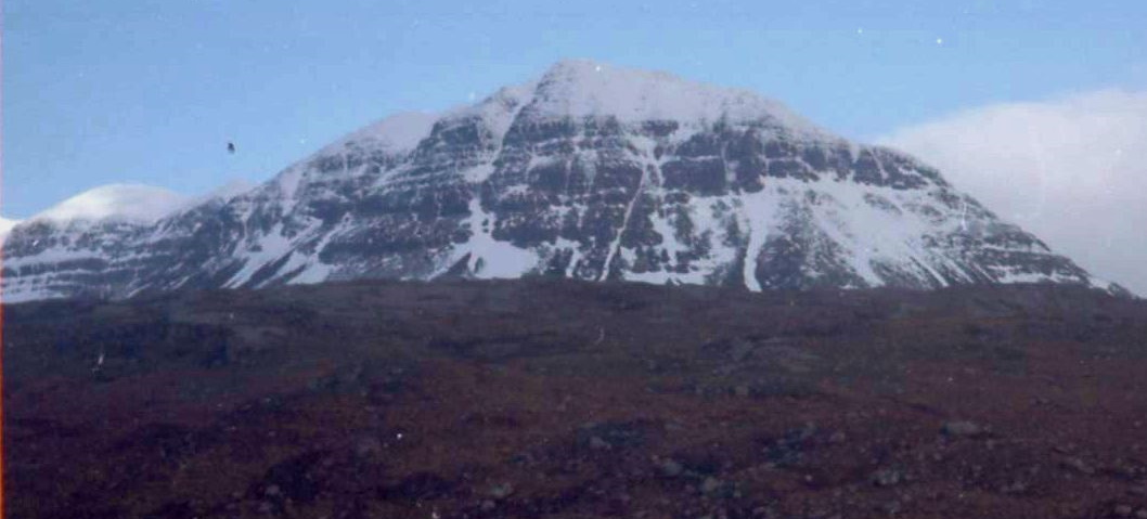 Snow-bound Summit Ridge of Liathach in the Torridon region of the North West Highlands of Scotland