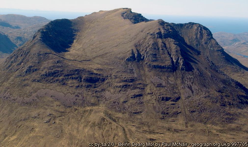 Beinn Dearg Mor from Beinn a'Chlaidheimh in the NW Highlands of Scotland