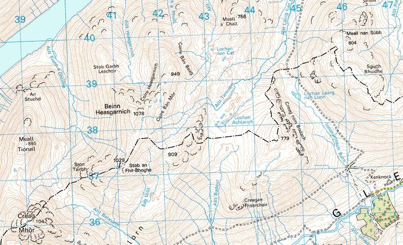 Map of Beinn Heasgarnich