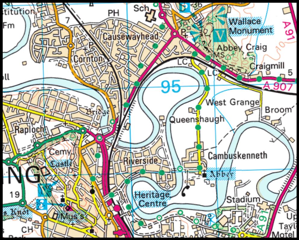 Map of Stirling and Cambuskenneth