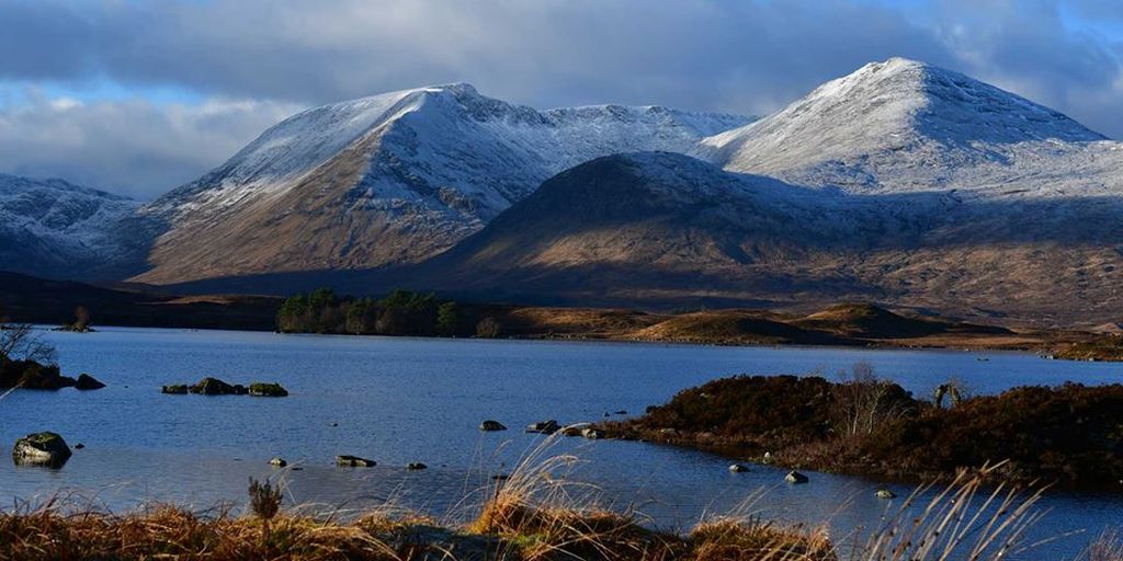 Stob a'Choire Odhair and Stob Ghabhar beyond Loch Tulla