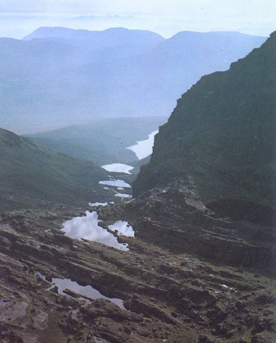 Paternoster Lakes on ascent of Brandon Mountain