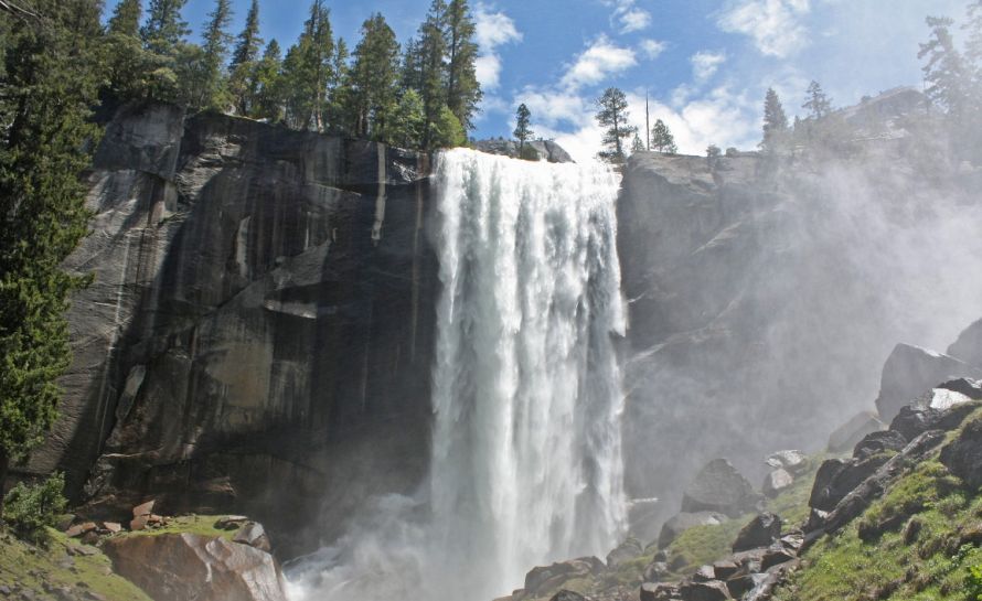 Vernal Falls on Merced River in Yosemite Valley